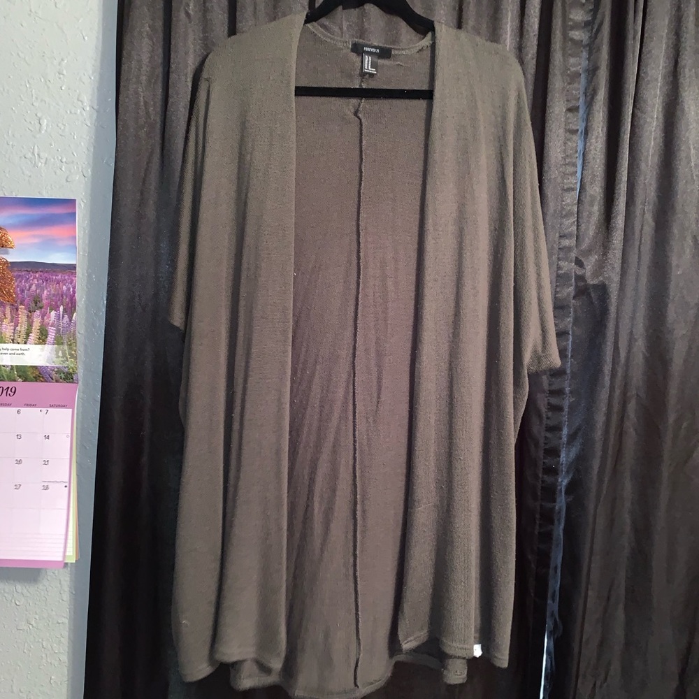 Forever 21 Olive Cardigan